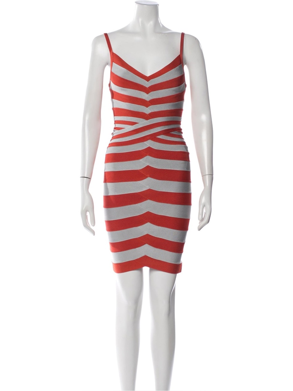 Herve Leger Andrea Striped Bandage Dress size M